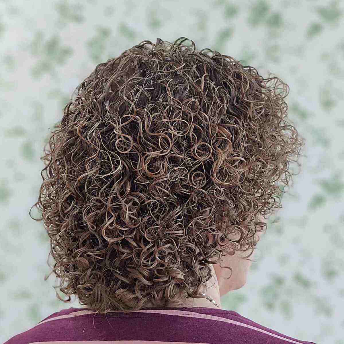 Messy Permed Spiral Curls for Short Hair
