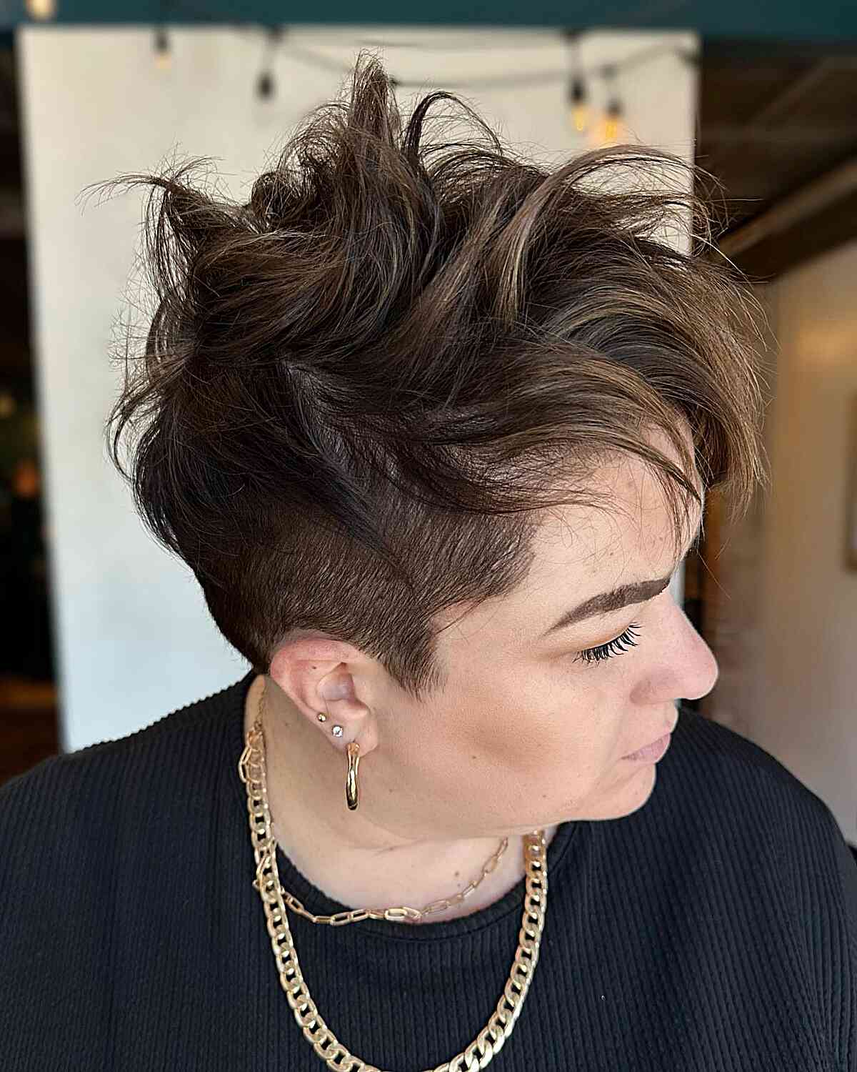 Messy Pixie Cut with Shaved Sides
