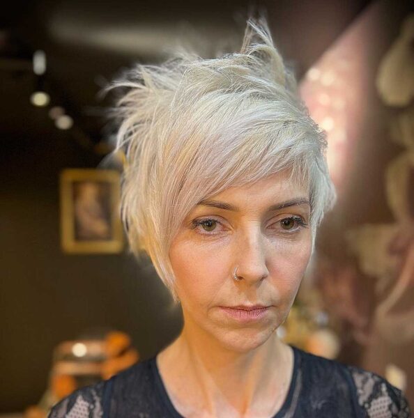 A Messy Razored Long Thick Pixie