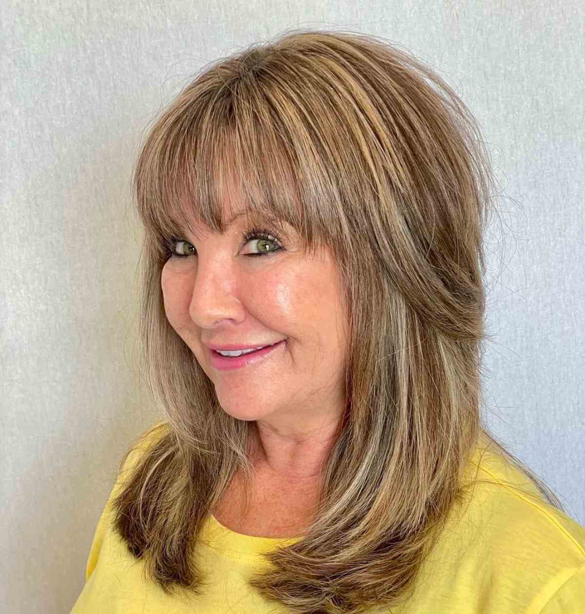 Messy Shag for Women Over 50 with Thin Fine Hair