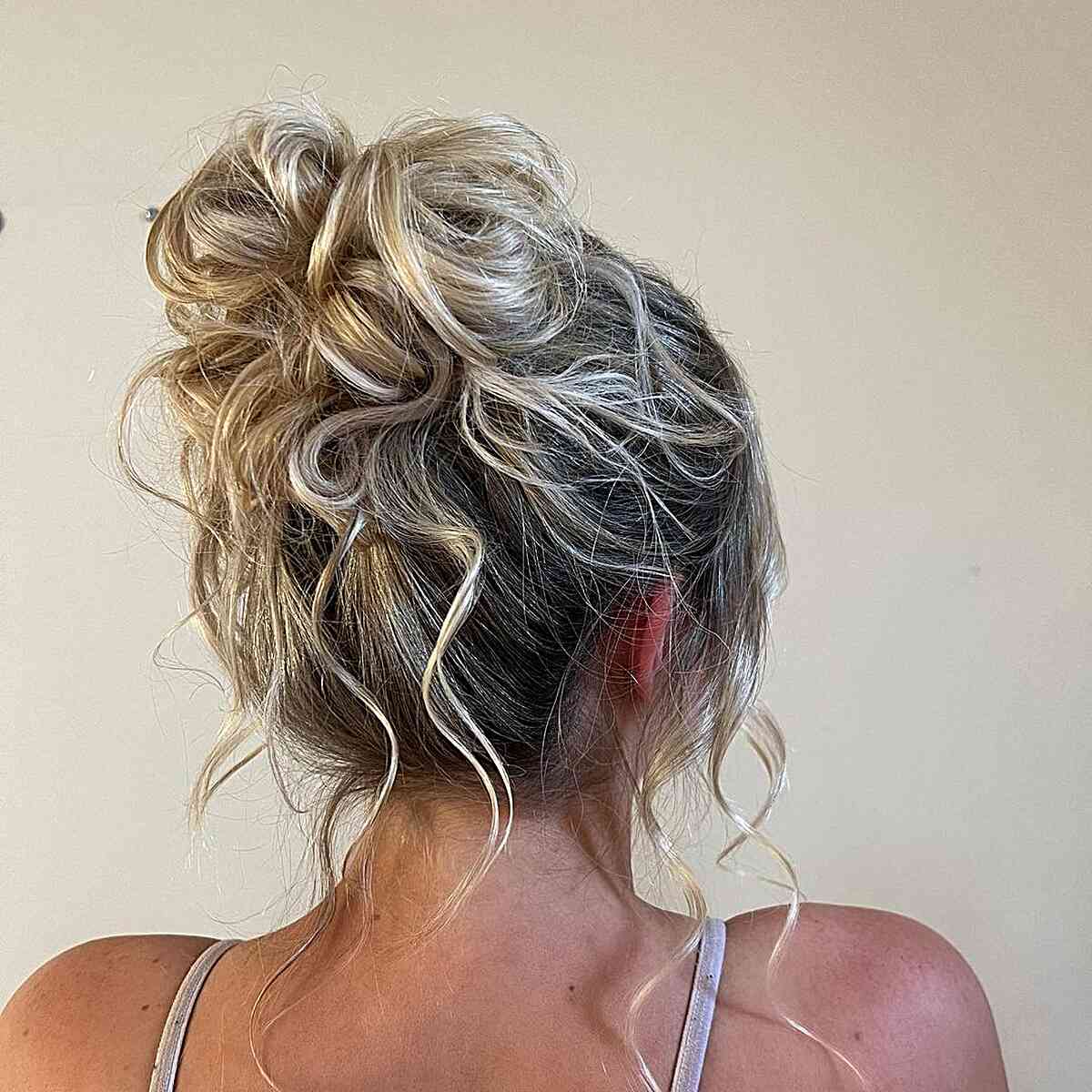 Messy Wavy Boho Updo as Volleyball Hairstyle