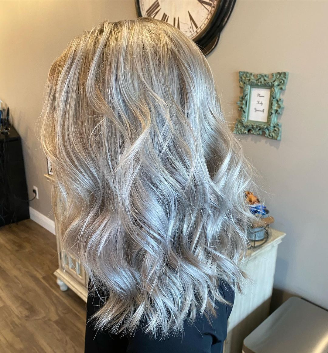 Metallic Silver and Blonde hair color