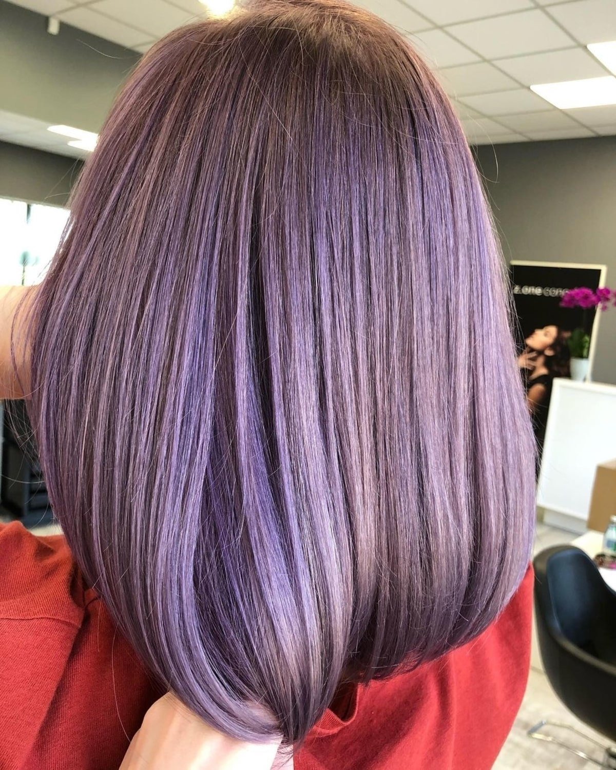Metallic violet hair color