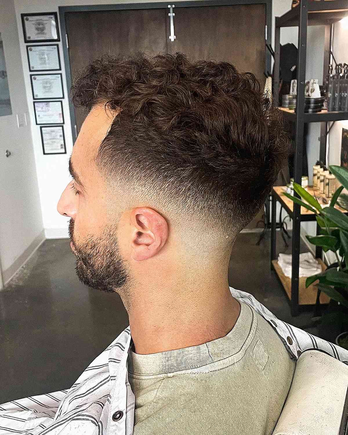 Mid Bald Fade for Curly Hair