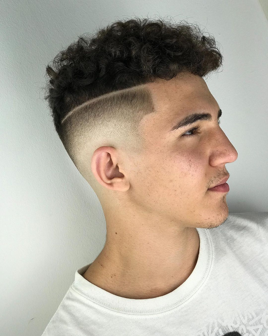 Mid Fade for Short Curly Hair