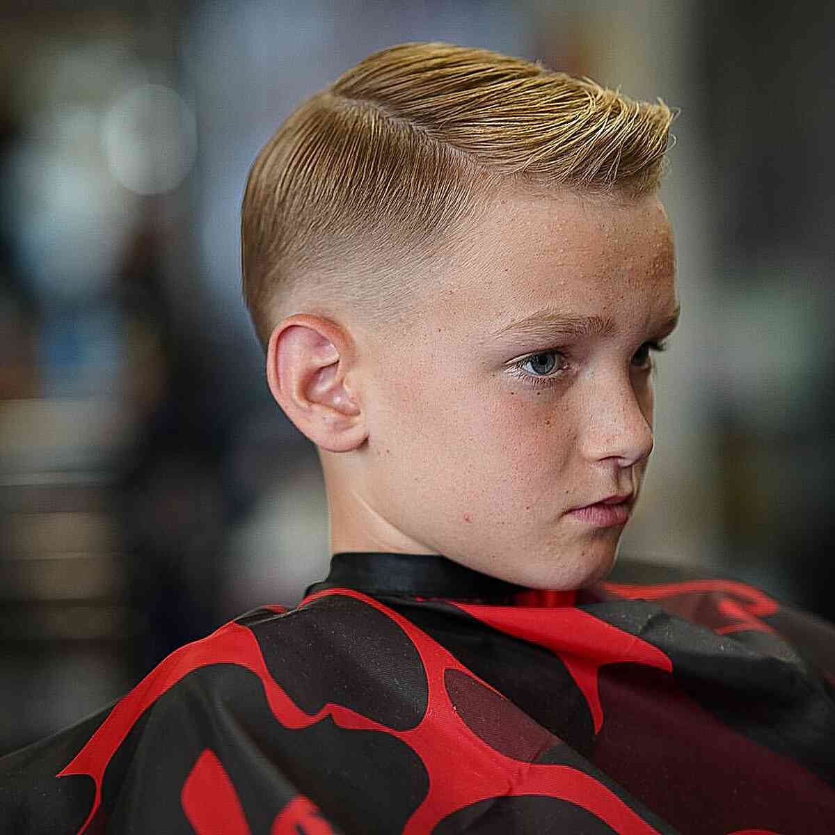 Mid Fade with a Side Quiff for Little Boys