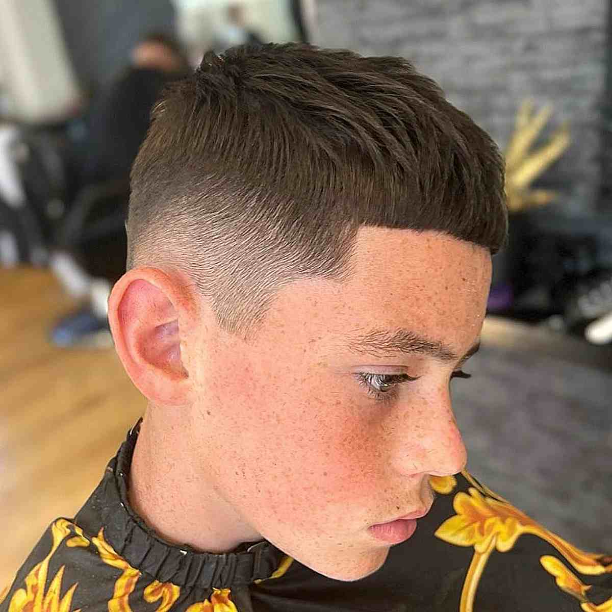 Mid Fade with a Textured Top for Boys