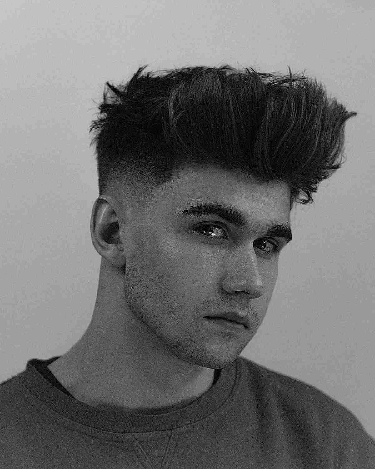 Mid-Faded Long Top with Short Sides for Men