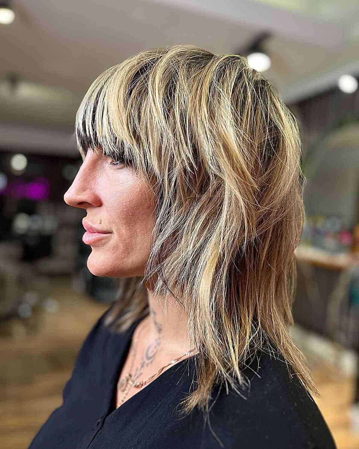 Mid-Length Choppy Crop with Highlights