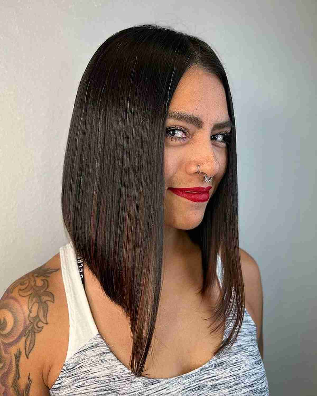Mid-Length Cut with a Middle Part