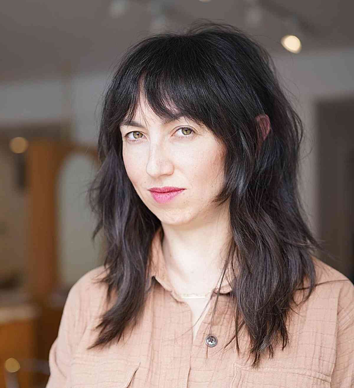 Mid-Length Cut with Bangs and Layers