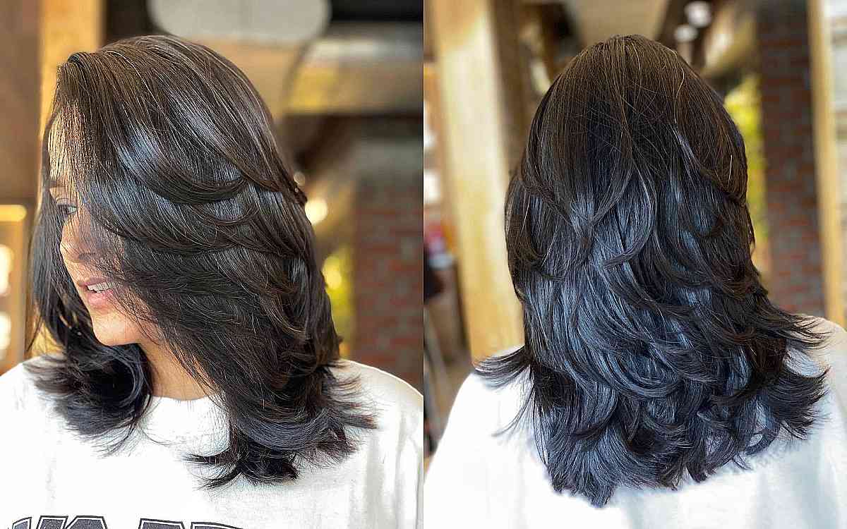 Popular Mid-Length Cut with Cascading Layers