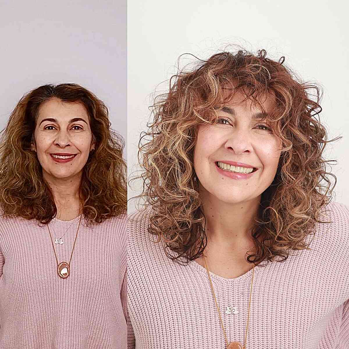 Mid-Length Loose and Wild Messy Curls for Women Over 50