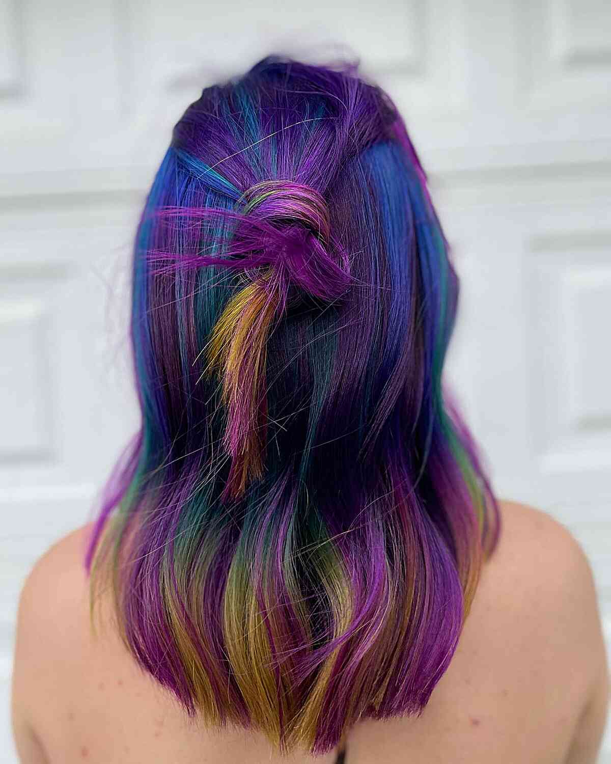 Mid-Length Rainbow Prism Hair