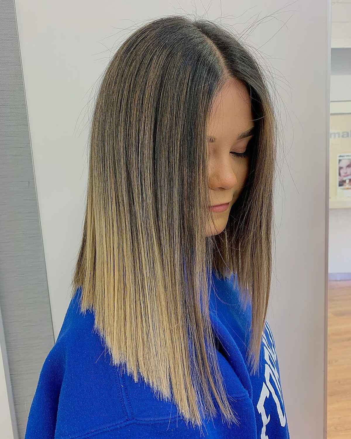 Mid-Length Straight Hair with Ombre