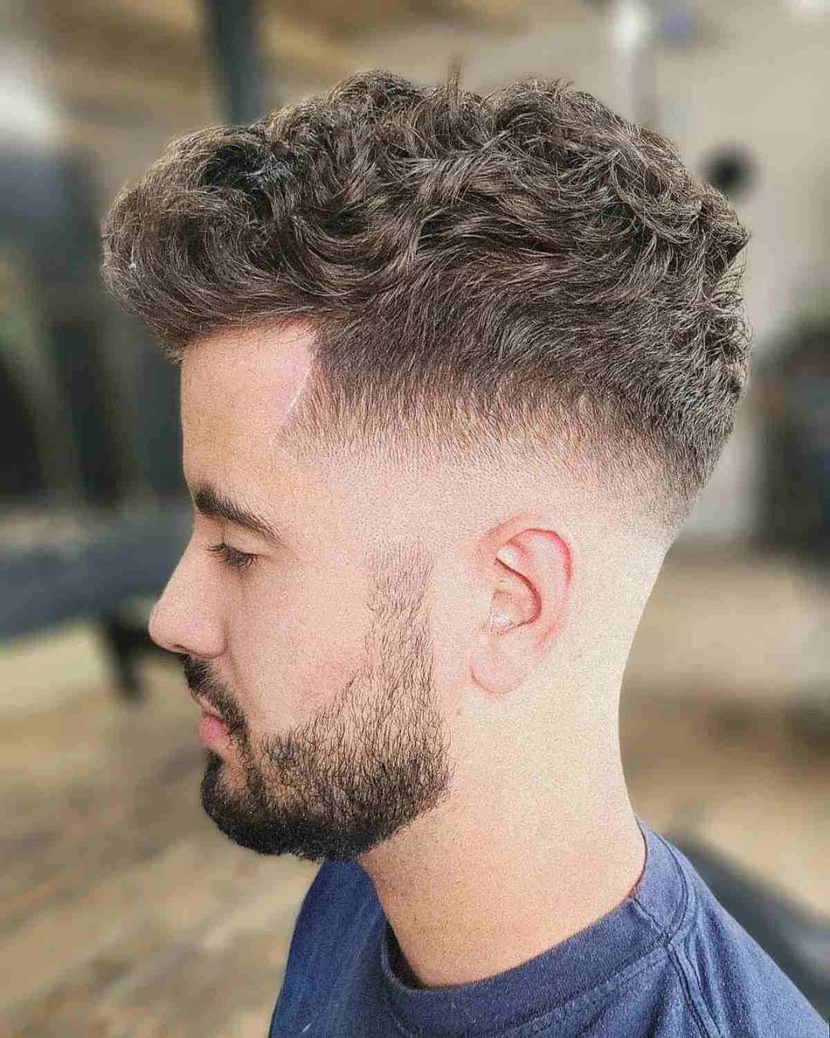 Casual Mid-Skin Fade for Curly Hair