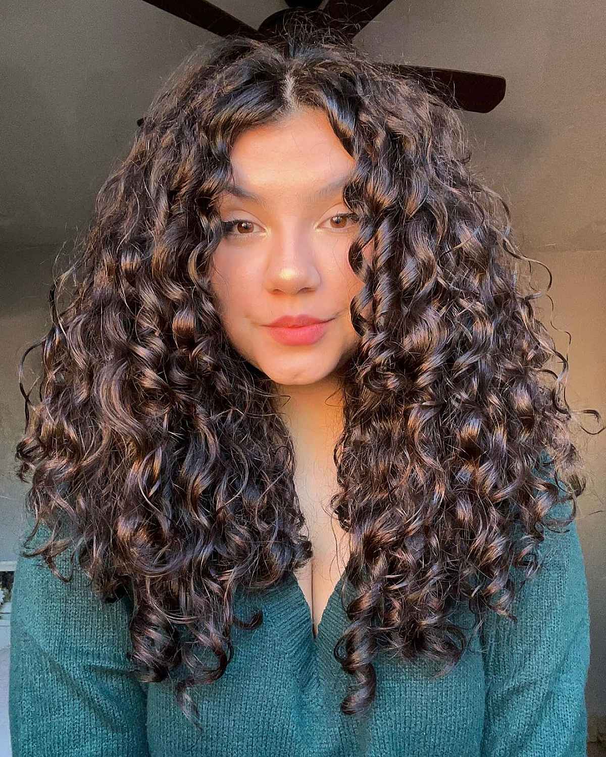 Middle Part Style for Thick, Curly Hair
