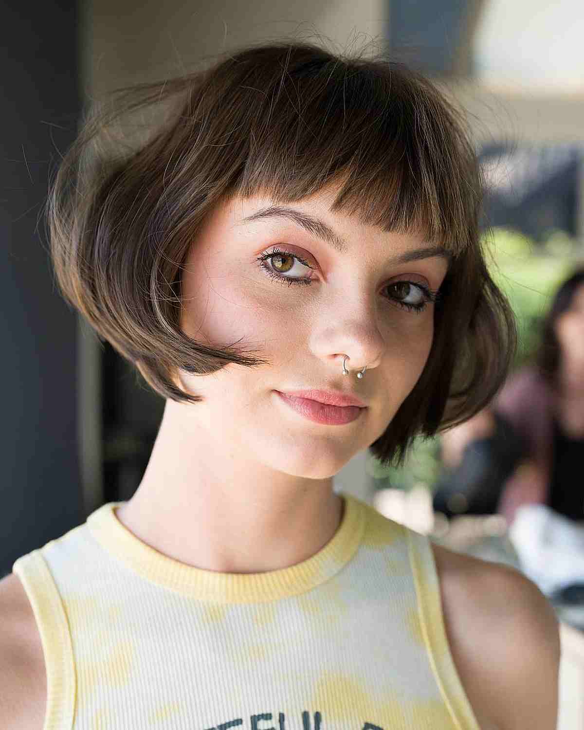 Mini French Bob with Short Bangs for Girls with Fine Hair