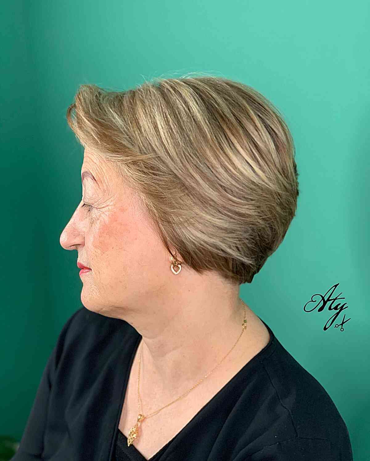 Mini Stacked Bob with Subtle Feathered Layers for Women Over 50