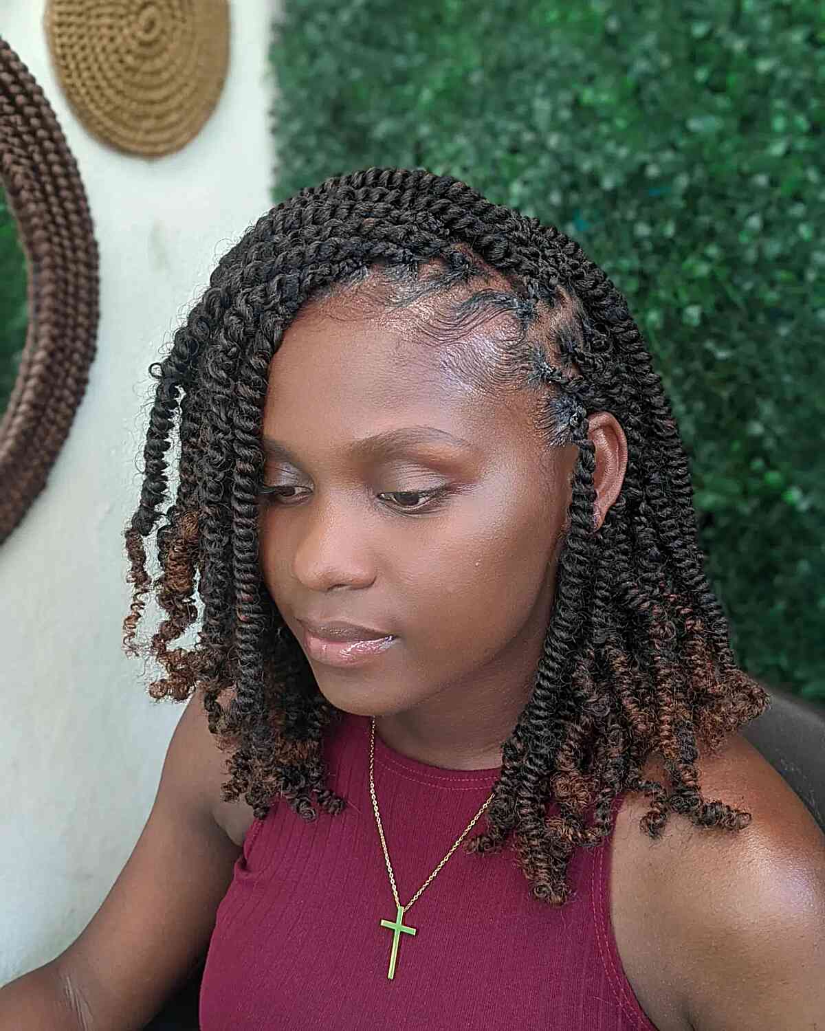 Mini Twist Braid Style for Black Women with short hair