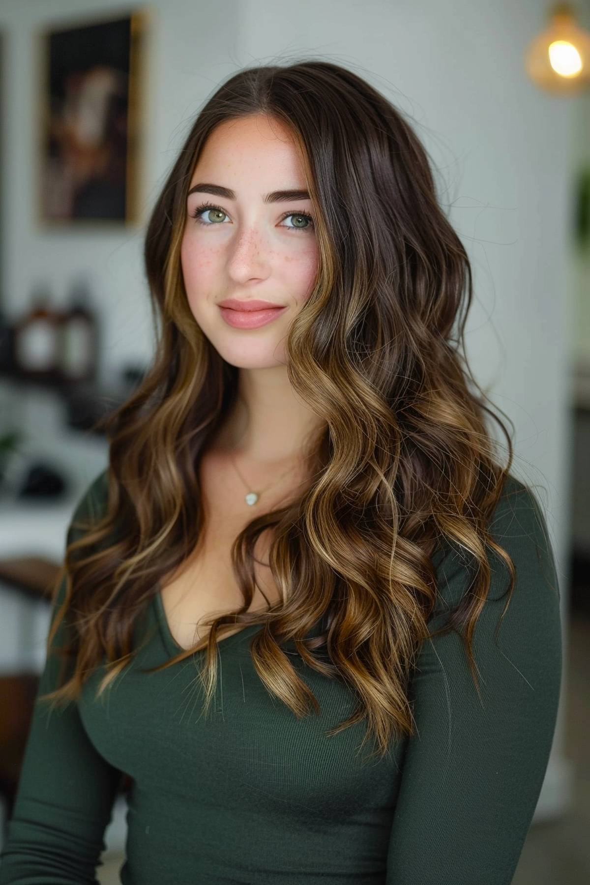 mochamelt brunette balayage hair