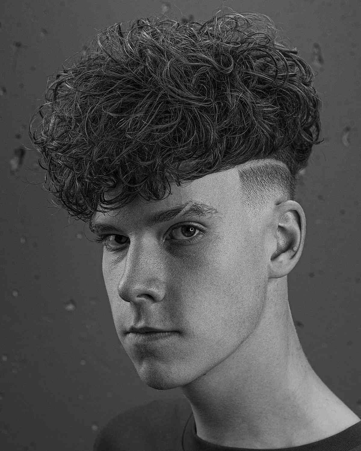 Modern Curly Disconnected Undercut for Men