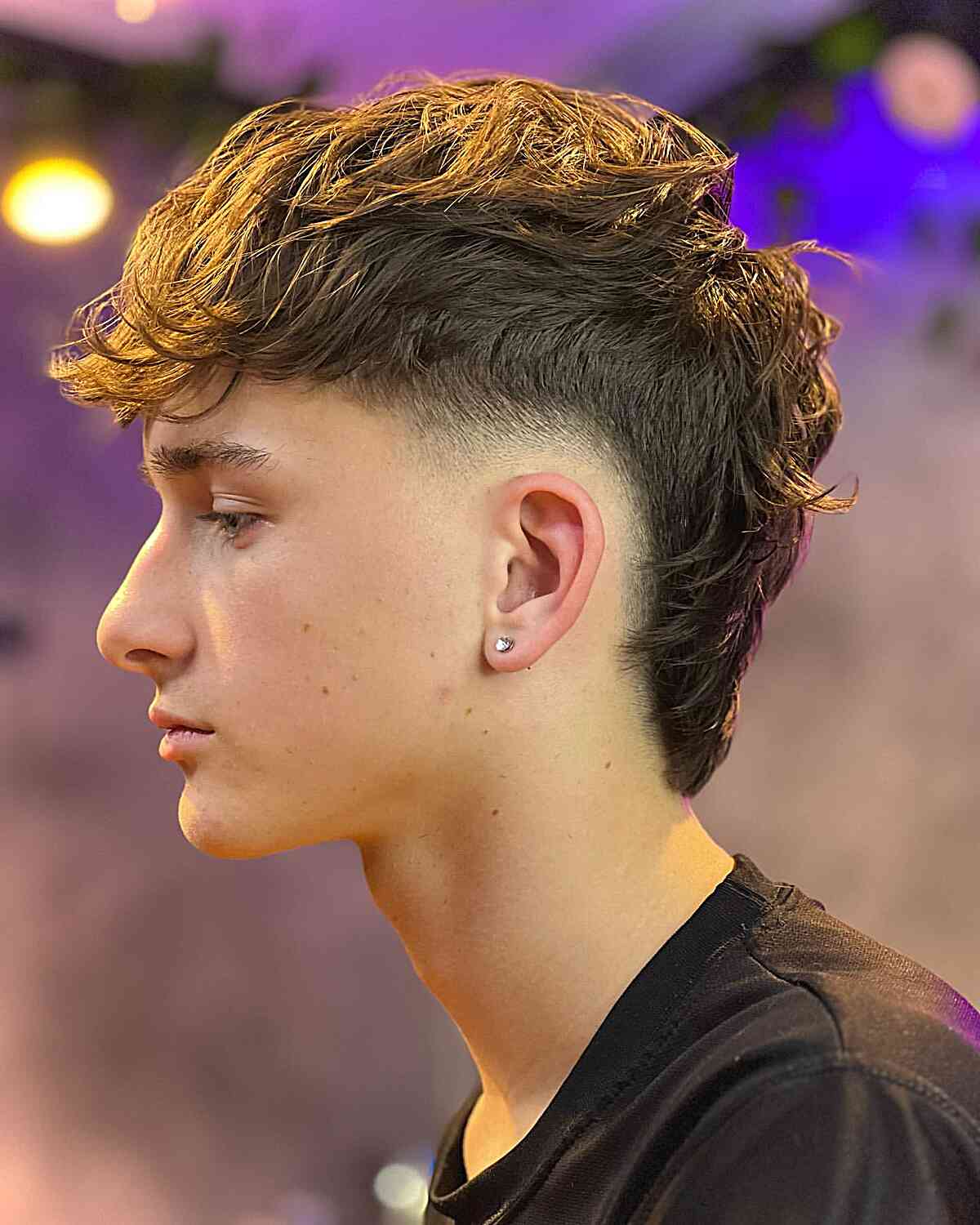 Modern Mullet with Textured Bangs for Teenage Boys