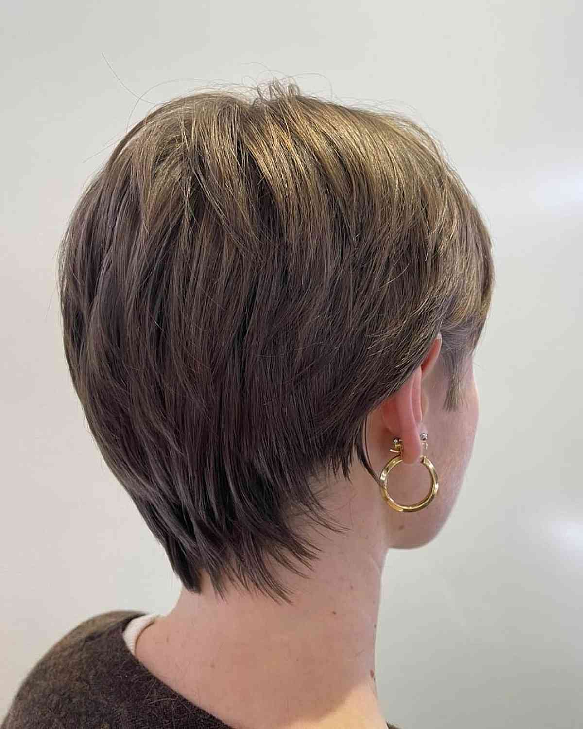 Modern Nape-Length Pixie with Layers