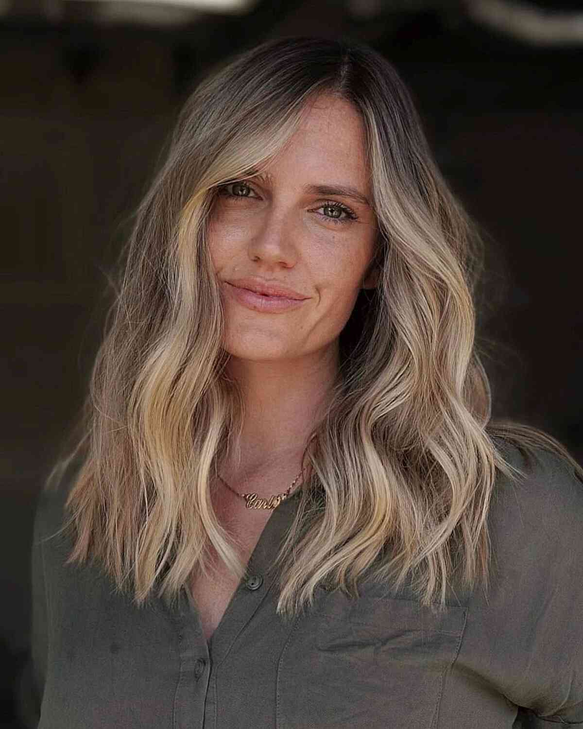 Modern Next-Day Hair for a Square Face Shape at Medium-Length