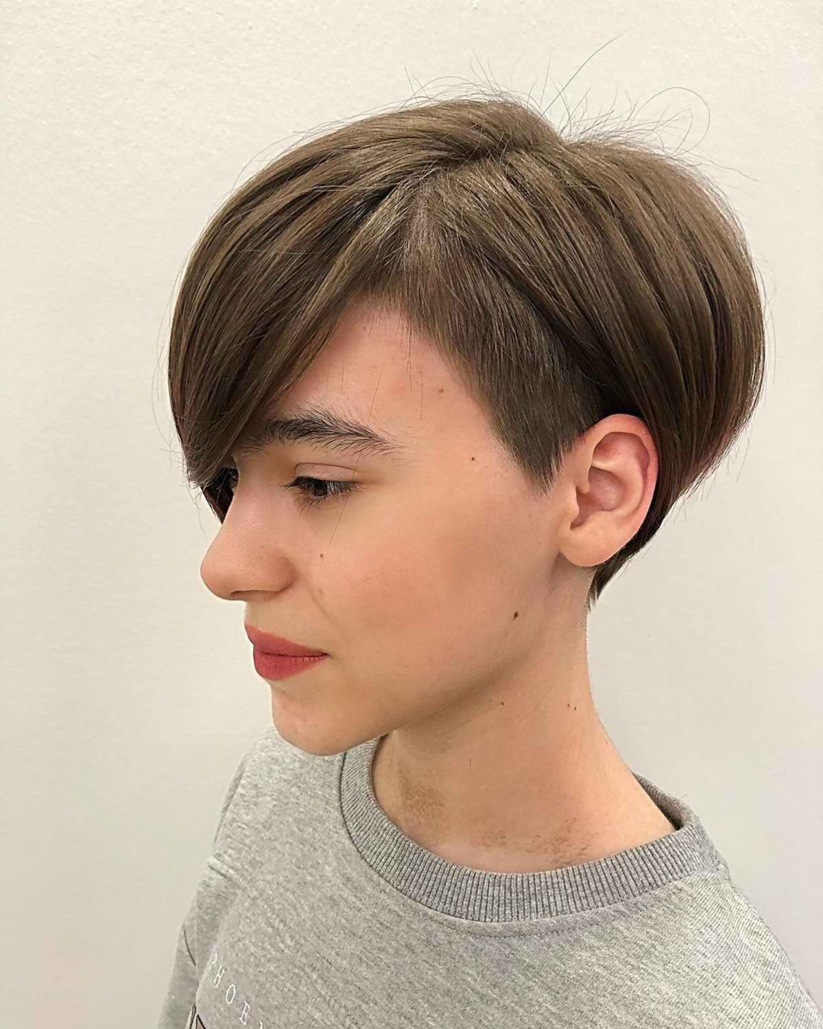 Modern pixie with layers and a hidden undercut hairstyle