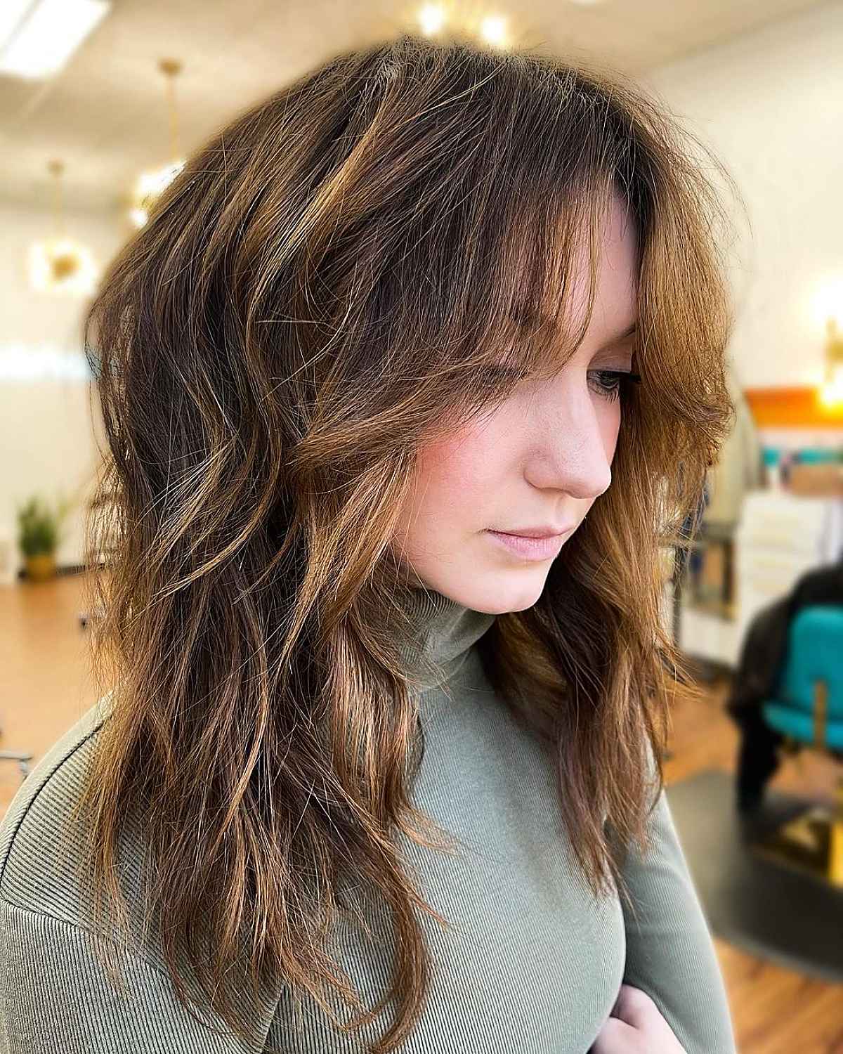 Modern Shag with Choppy Layers and Bangs