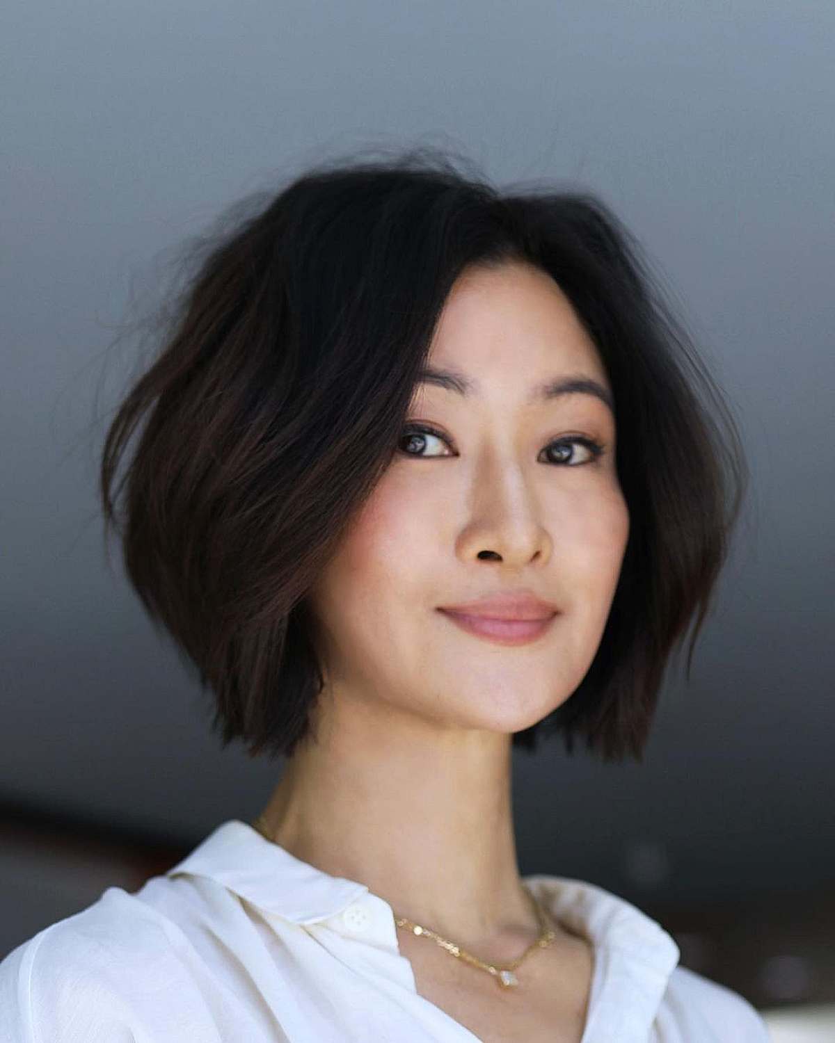 Modern Short Bob with a Middle Part for Thick Hair