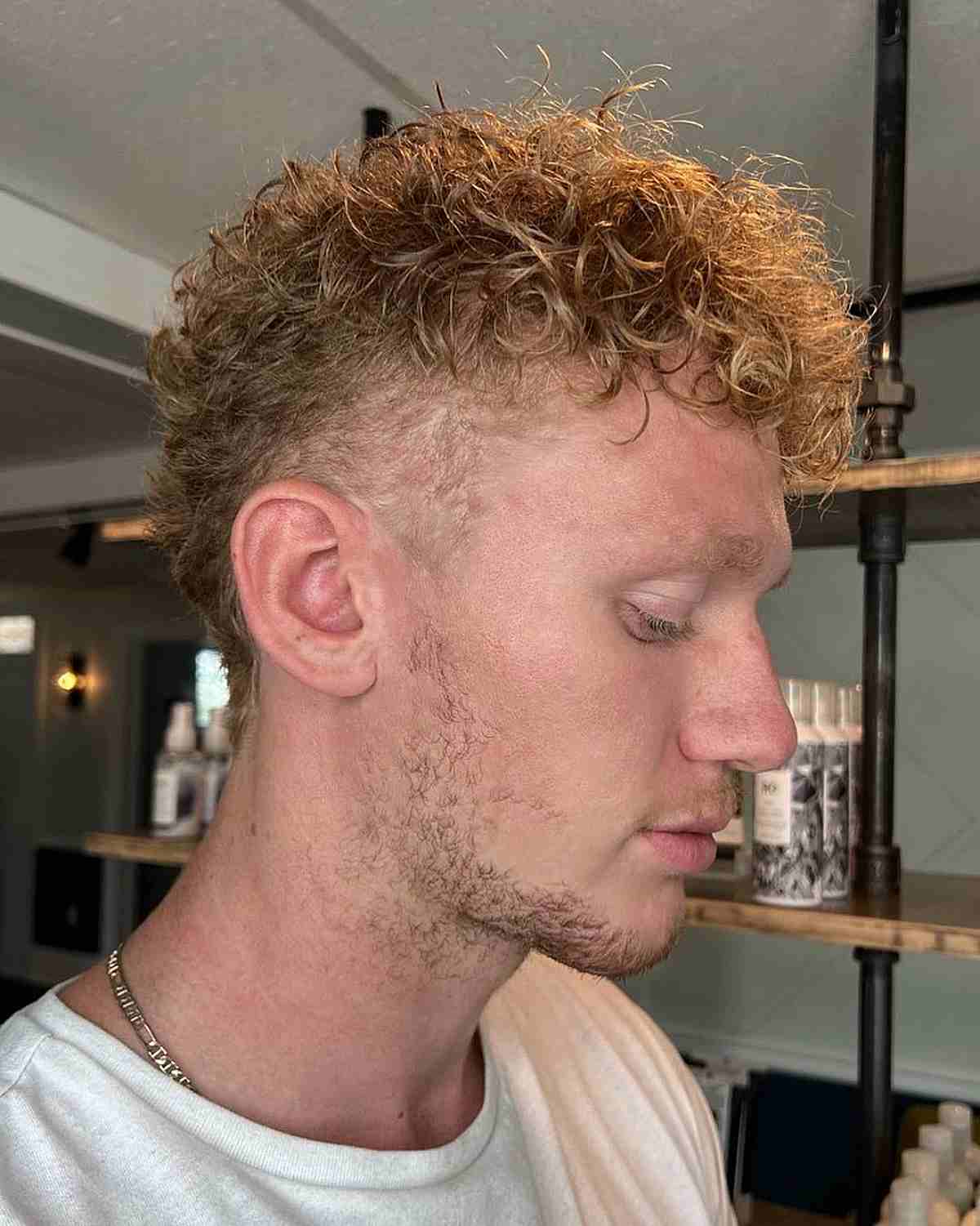 Modern Short Mullet with Tousled Top for Men