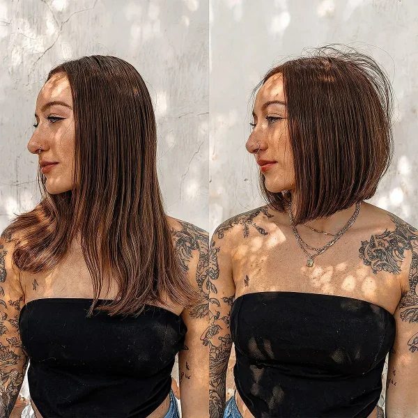 A Modern Textured Blunt Cut Bob