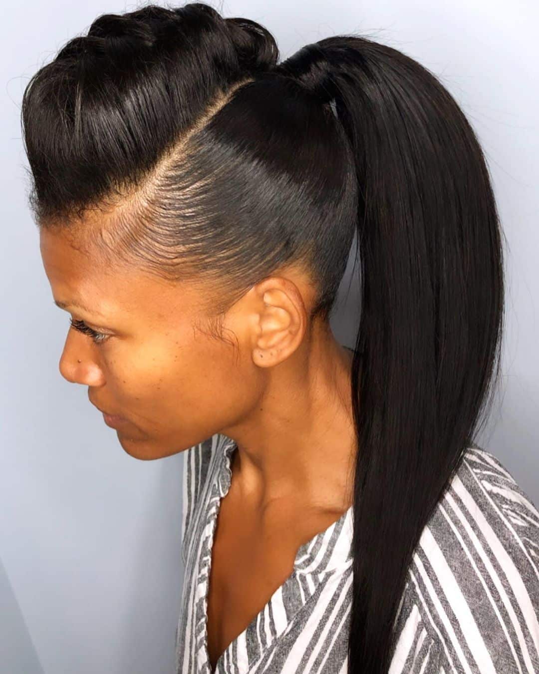 mohawk braid ponytail for a black woman