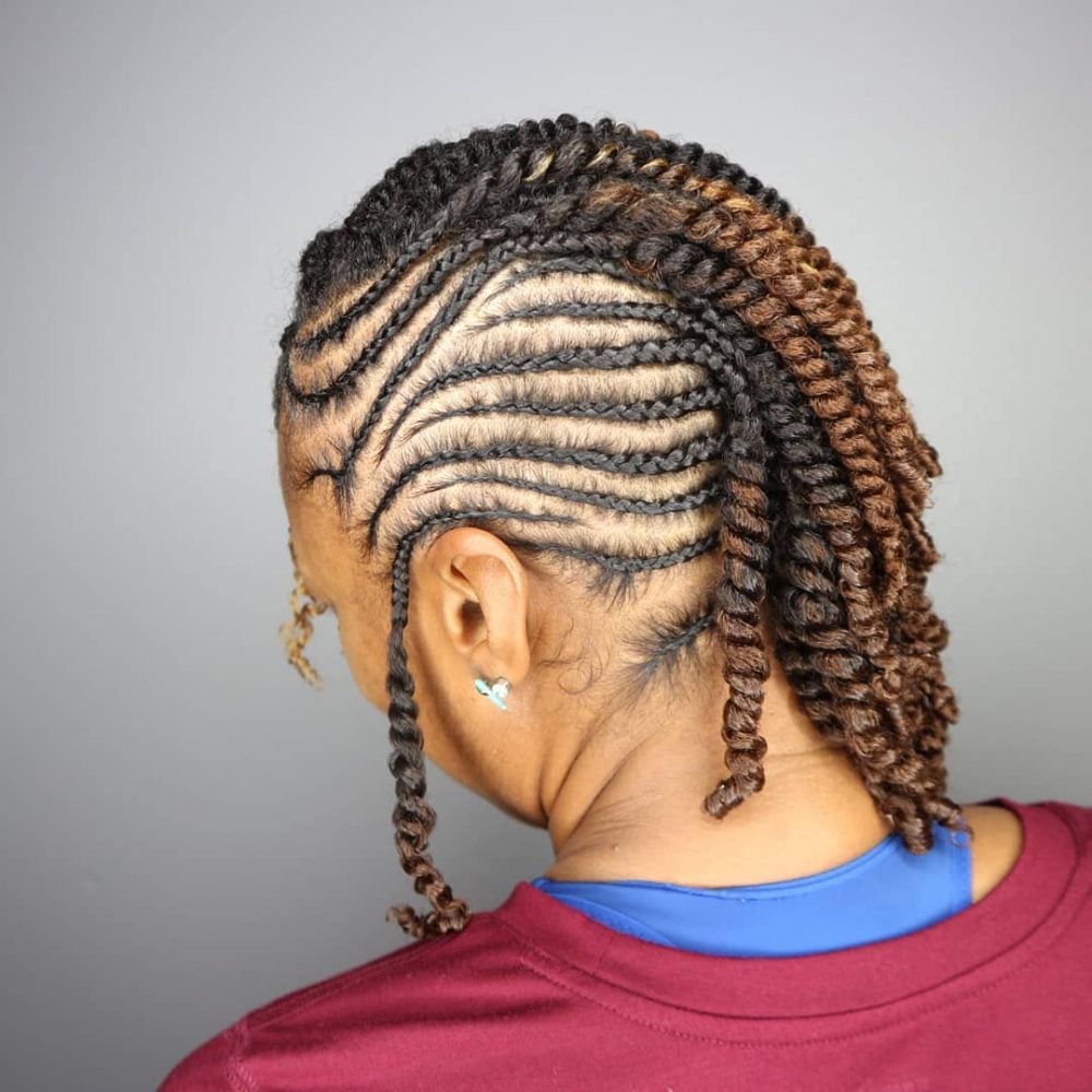 mohawk braid short hair for black women
