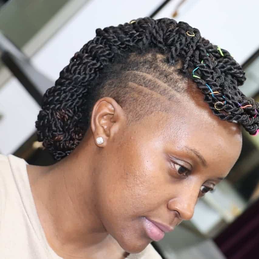 mohawk braids with shaved sides for black women