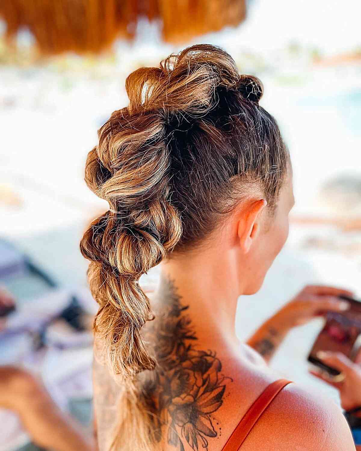 Mohawk Bubble Braid Different Hairstyle for ladies with an edge
