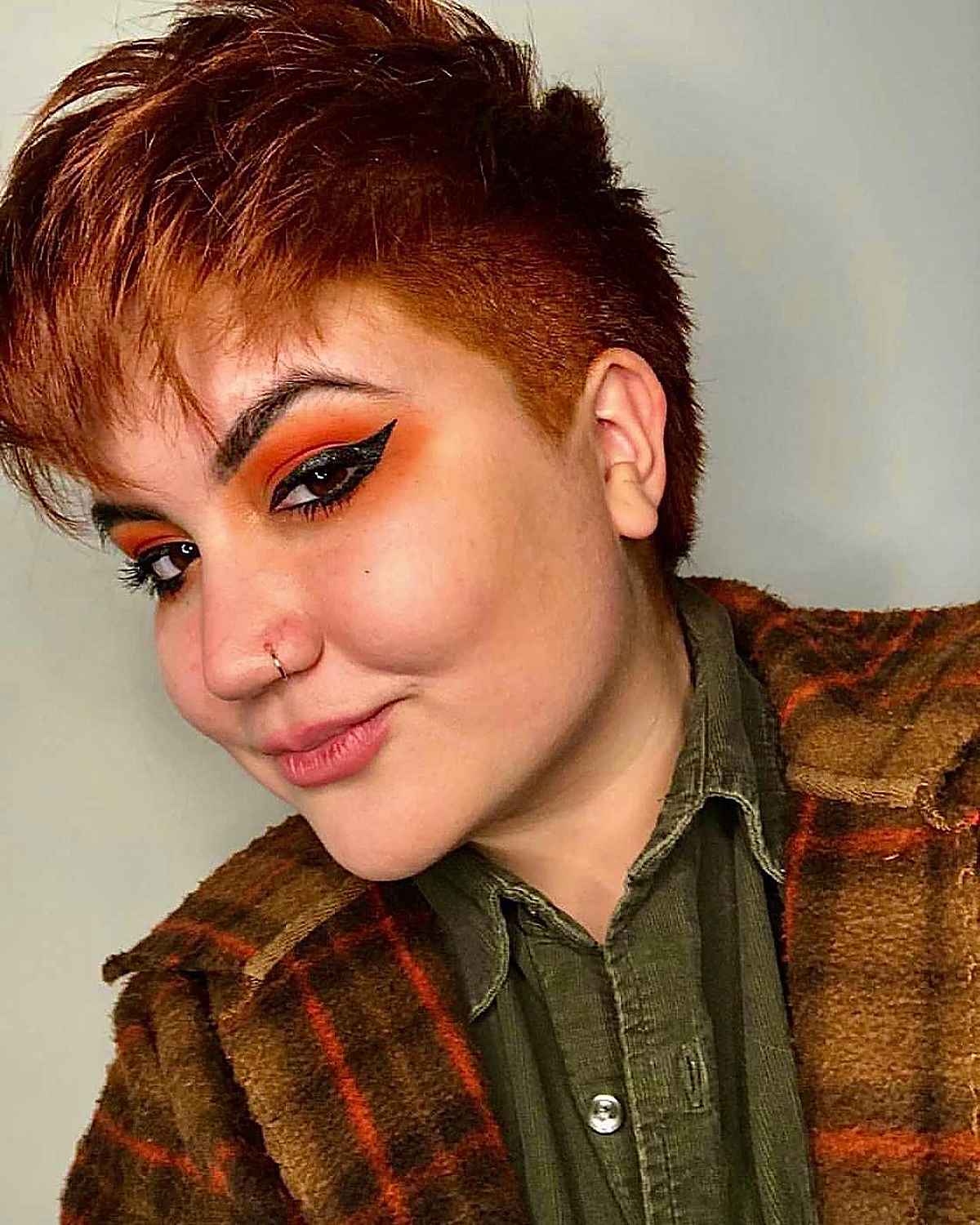 Mohawk Pixie Cut on Women with Chubby Cheeks