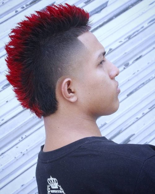 Cool Mohawk Temp Fade with Red Tips