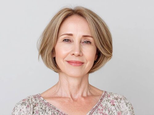 Most beautiful chin length bob for women over 50