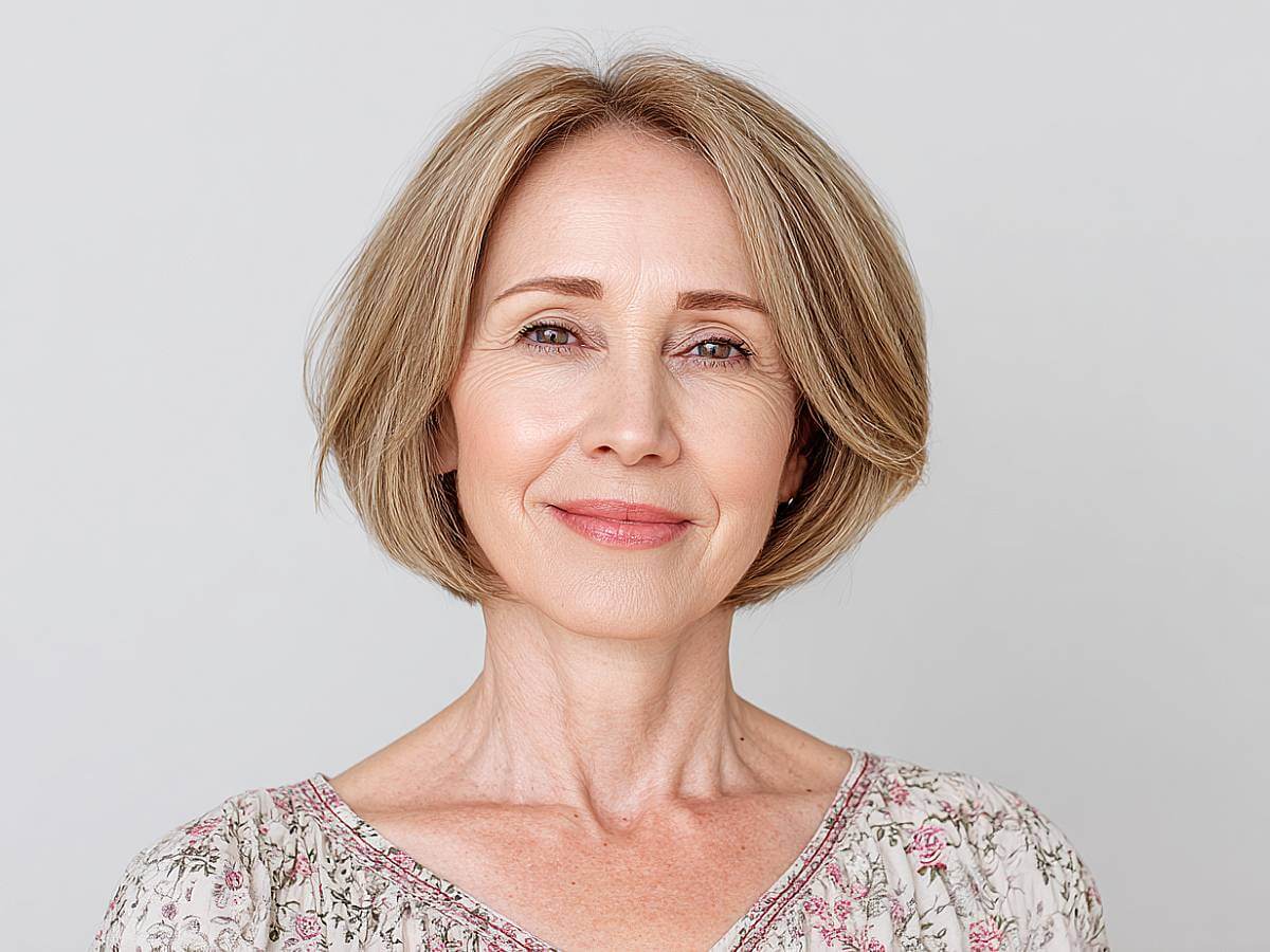 Most beautiful chin length bob for women over 50