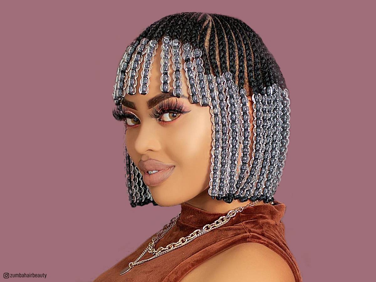Most impressive knotless braids with beads