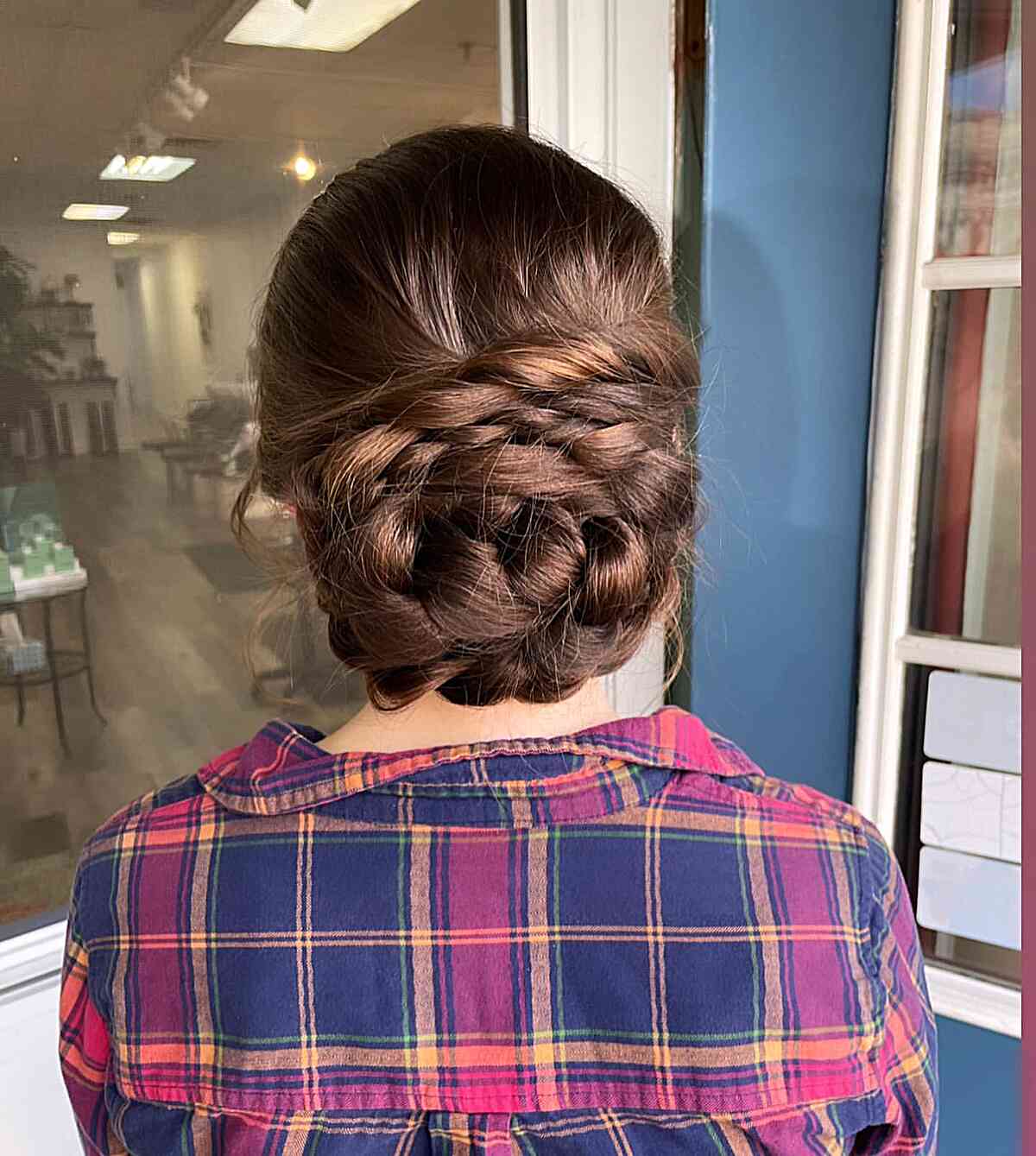 Elegant Overlap Prom Updo for Long Hair