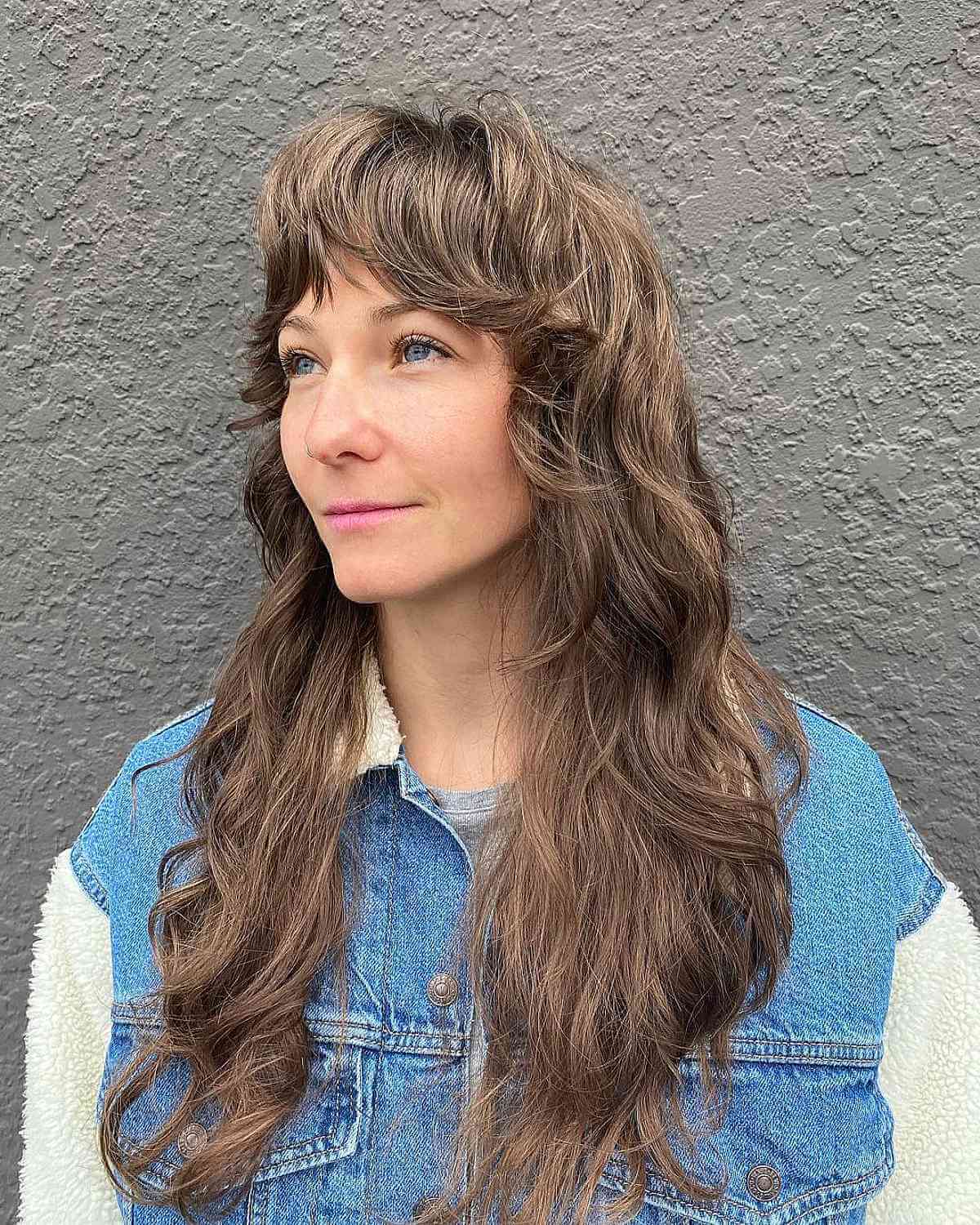70s Long Shag with Gentle Waves for Ladies 40 and Over