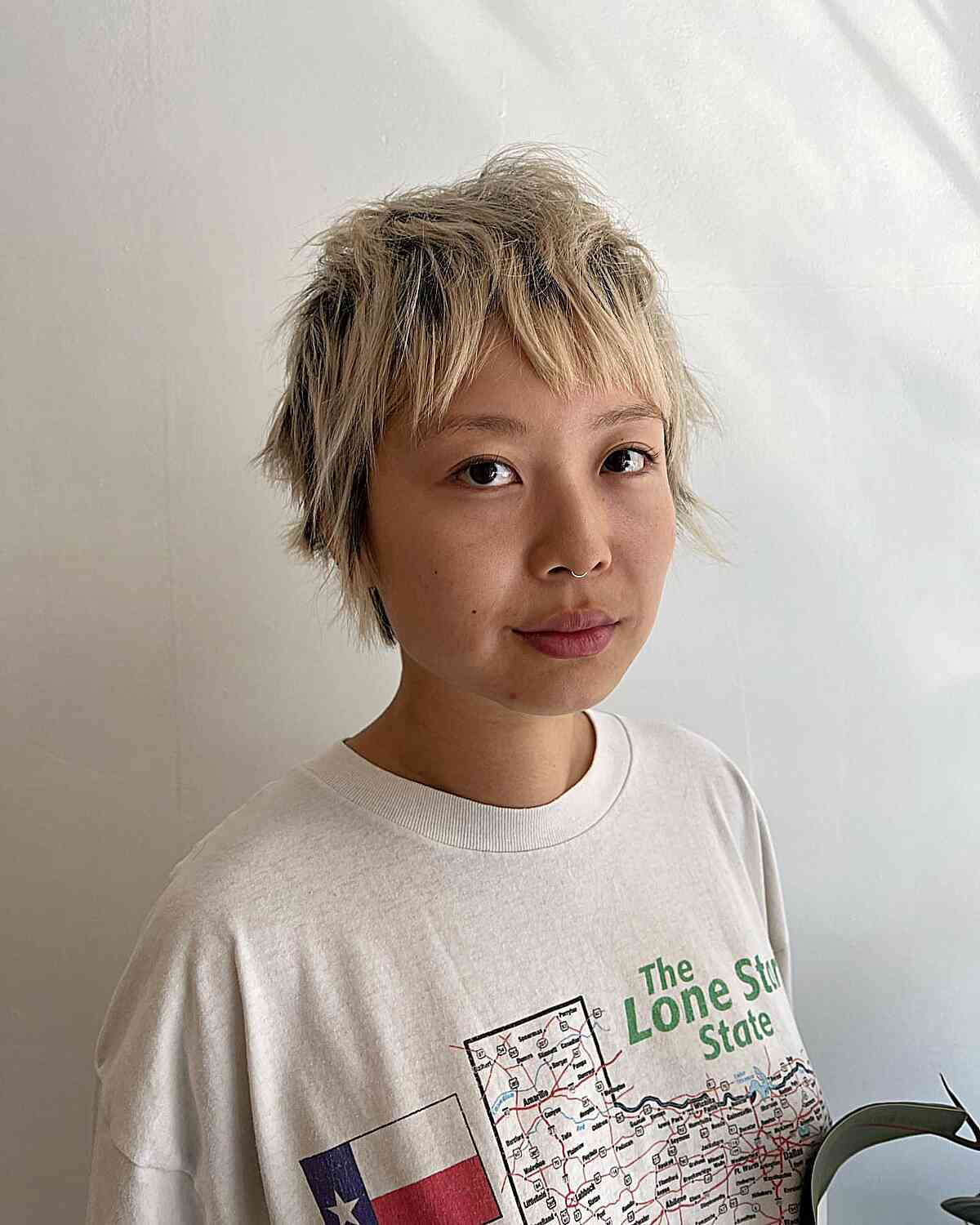 '90s Razored Long Shaggy Pixie Cut with bangs