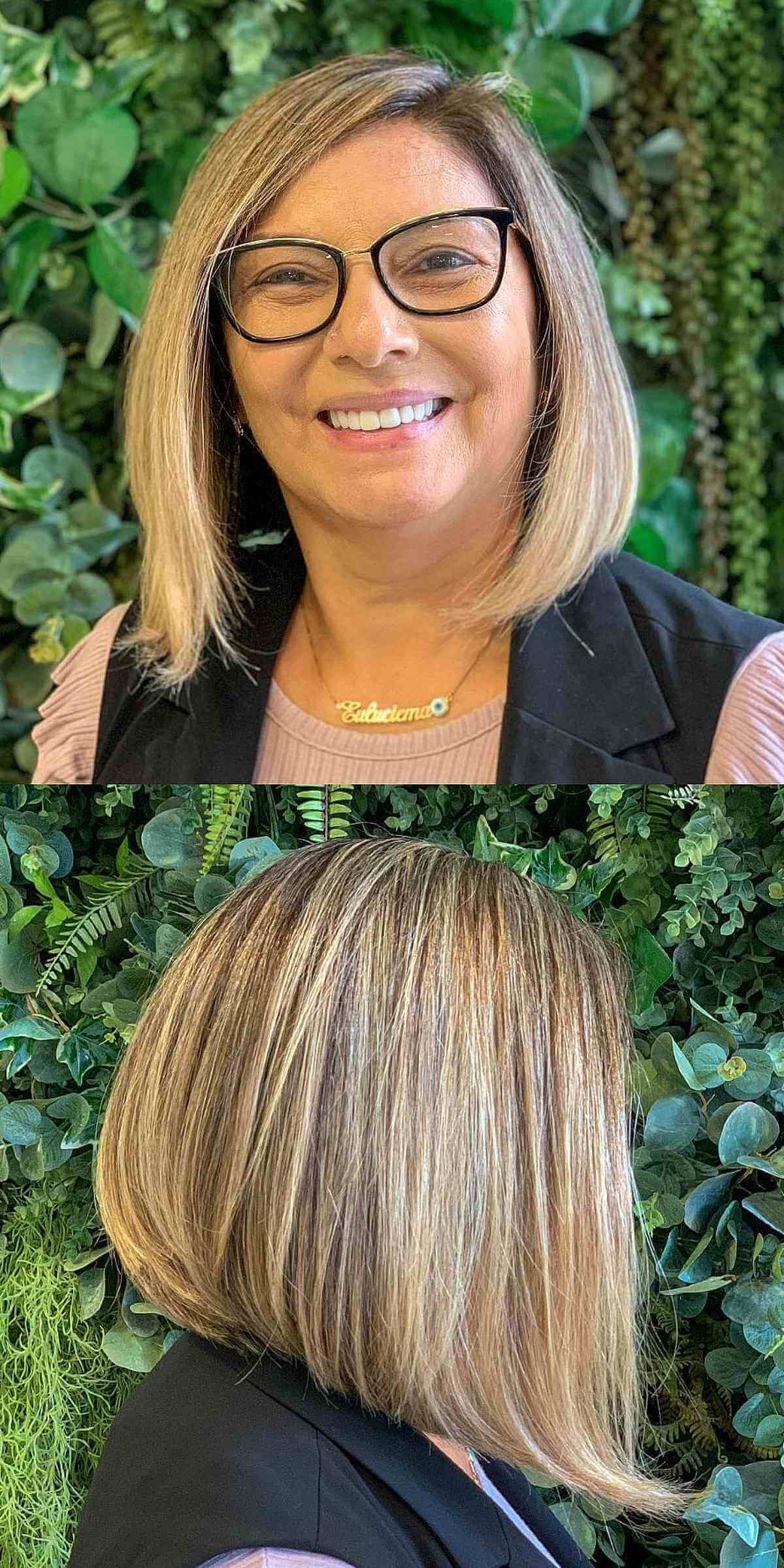A-Line Bob at Shoulder Length for Round Faces and Fine-Haired Women Fifty and Over