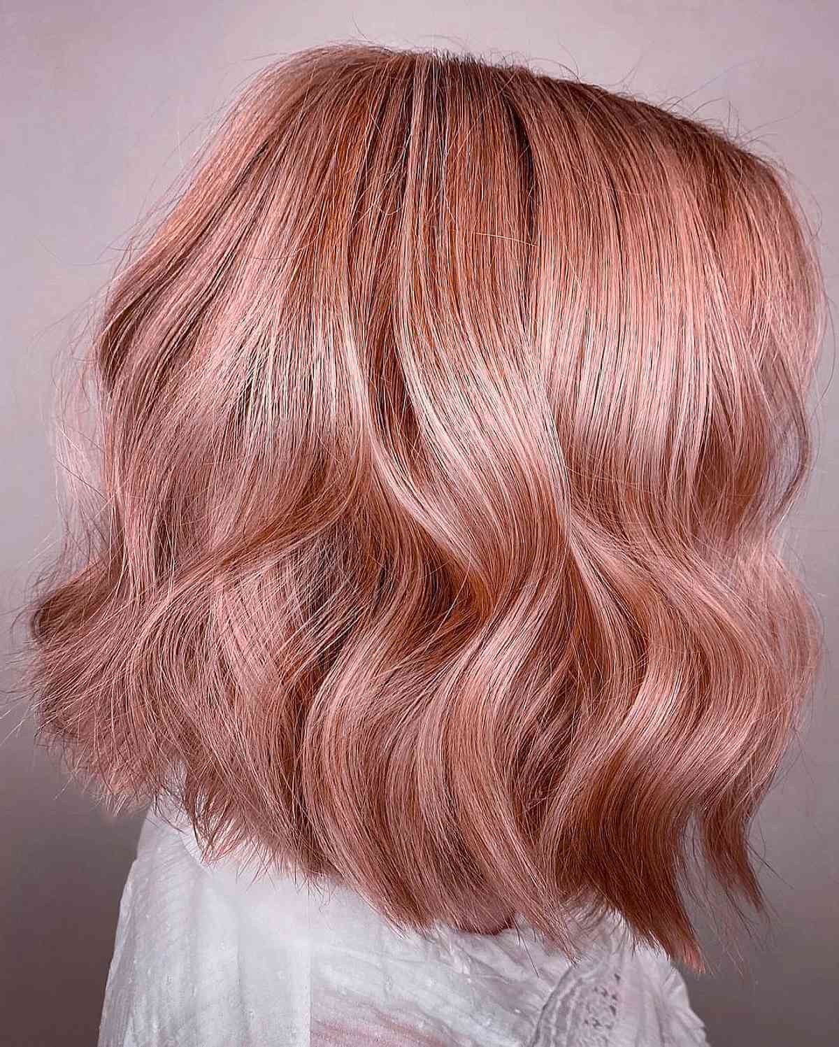 A Stunning Rose Gold Shade Shoulder-Length