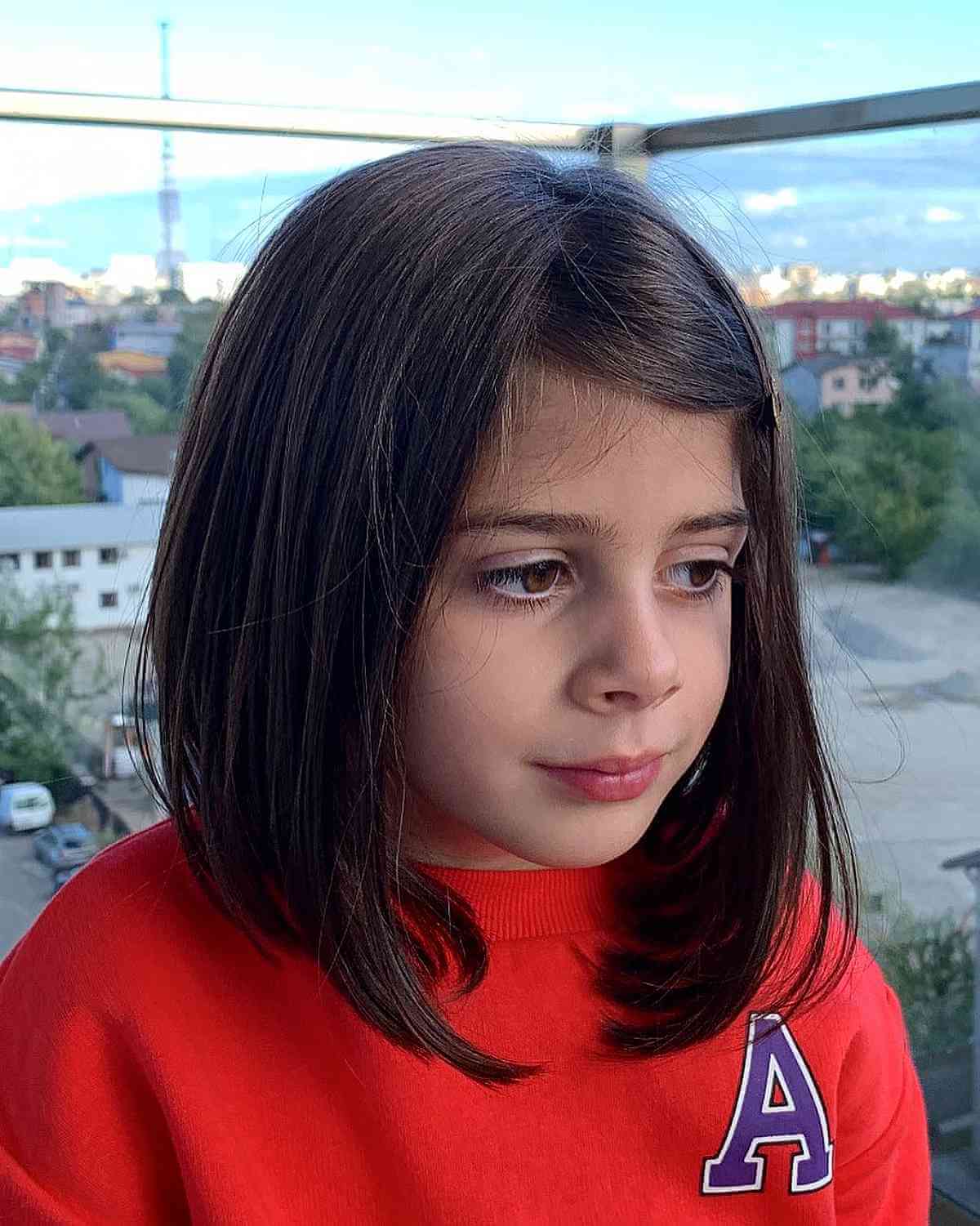 Adorable Bob with Side-Swept Bangs for Little Girls