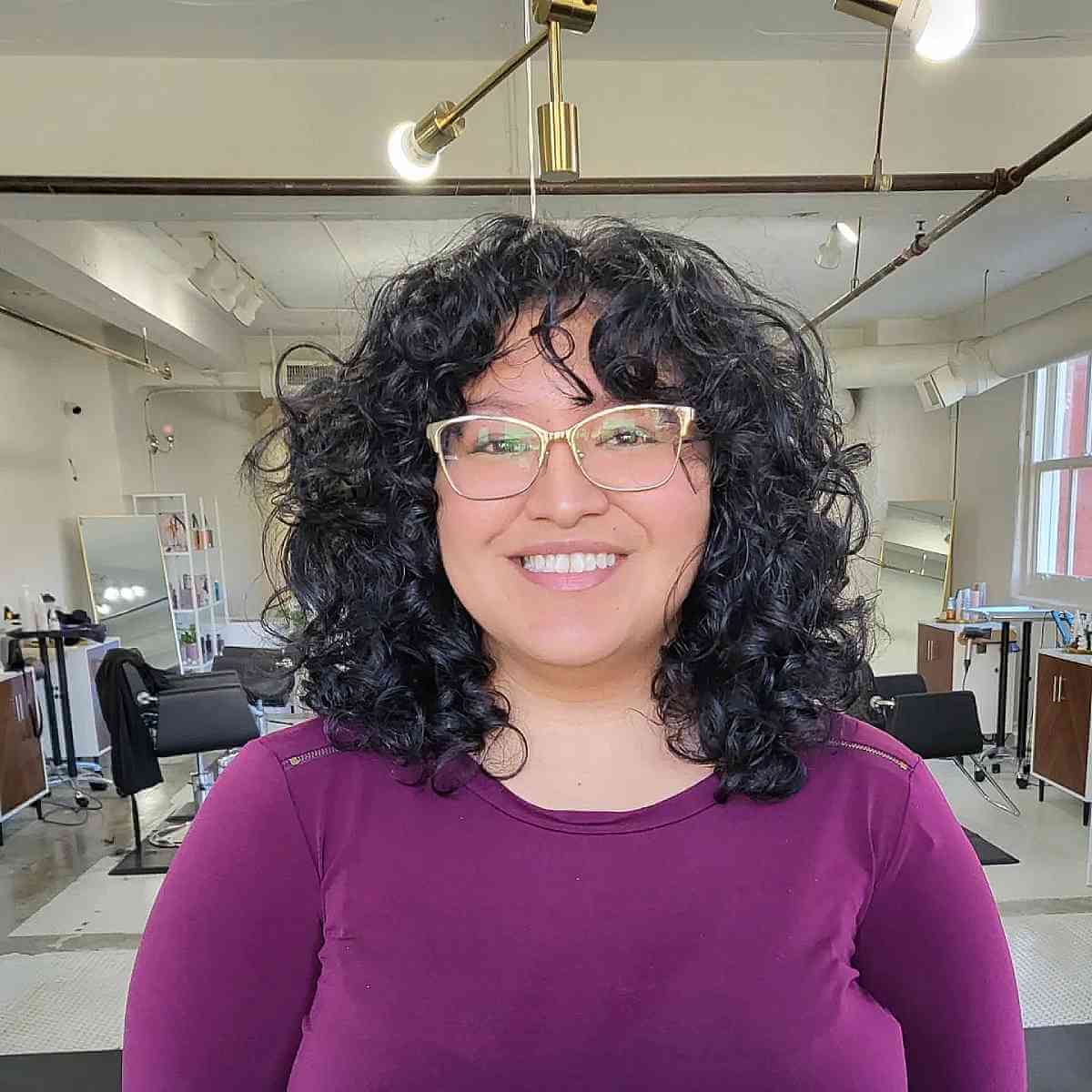 Adorable Curly Bob for Double Chins